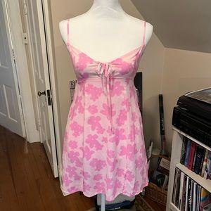 Pink Floral Mini Dress